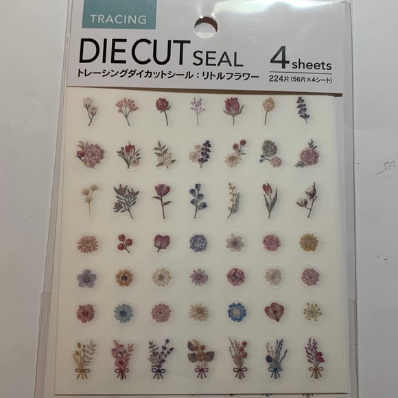 Office Flowers Die Cut Seal Sticker Sheet Poshmark